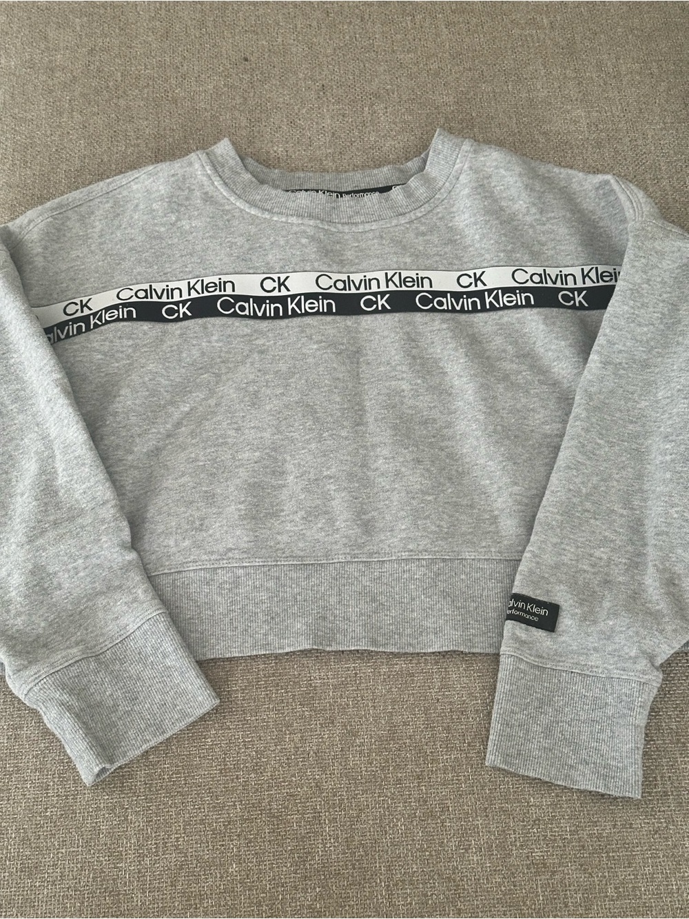 Calvin Klein Grey Logo Crew Sweatshirt